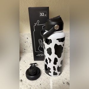 Cow Print Stainless Steel Water Bottle NEW
